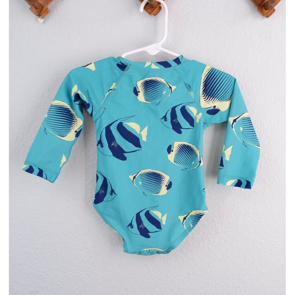 Tea Collection Fish Pattern Rashguard Swimsuit, size 6-9 months - Picture 3 of 8